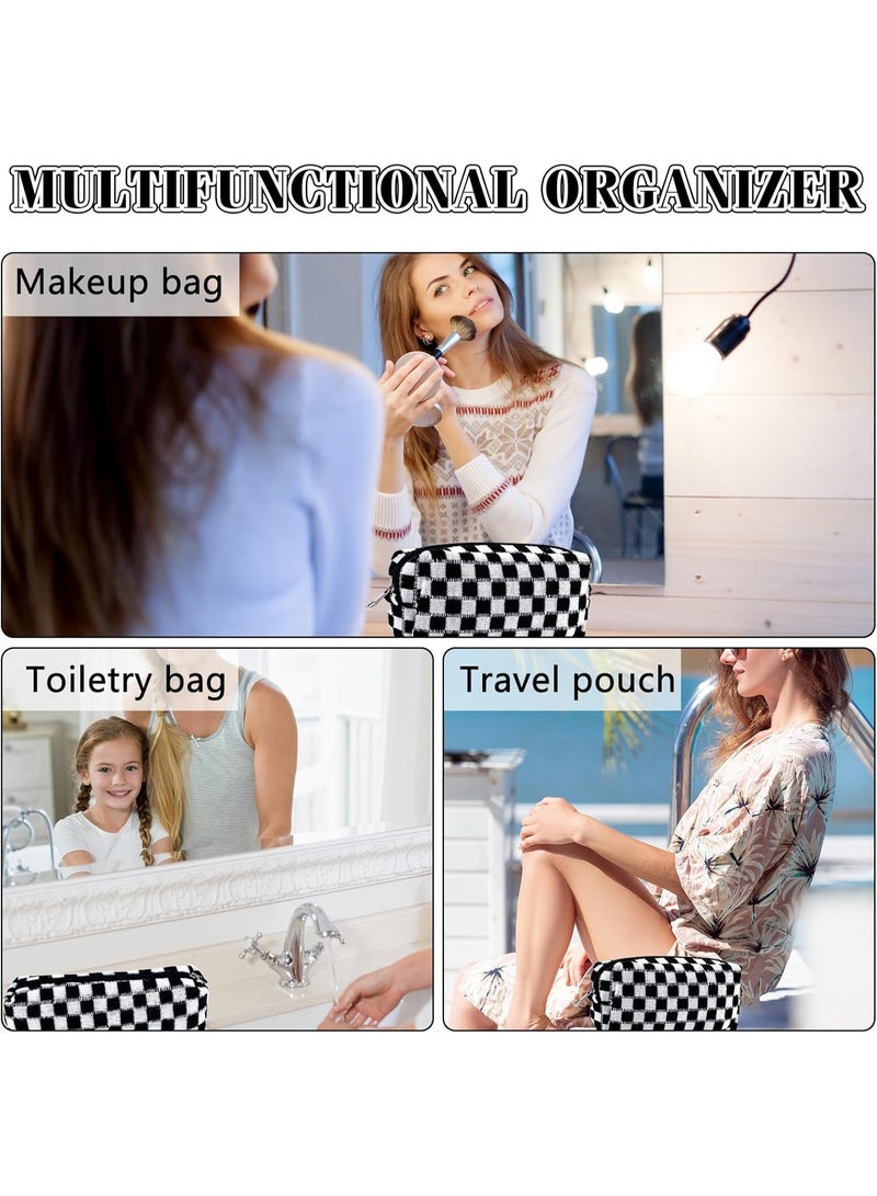 2 قطع من قطع القلم الرصاص حالة كيس القلم الرصاص لطيف للمراهقين كيس ماكياج كيس السفر مستحضرات التجميل مجموعة كيس ماكياج لطيف للمحفظة حقائب العناية بالبشرة المحمولة ذات السحاب أكياس المرحاض المنظم (الأسود) - Image 4